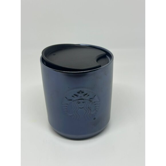 Starbucks 2020 Purple Blue Iridescent Ceramic Cup Mug with Lid 8oz Tumbler - Picture 2 of 7